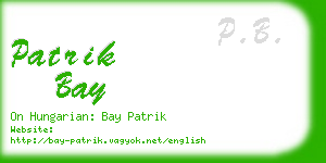 patrik bay business card